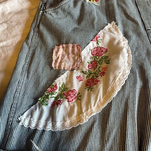 Floral Patchwork Upcycled Jean Jumpsuit - Picture 3 of 10